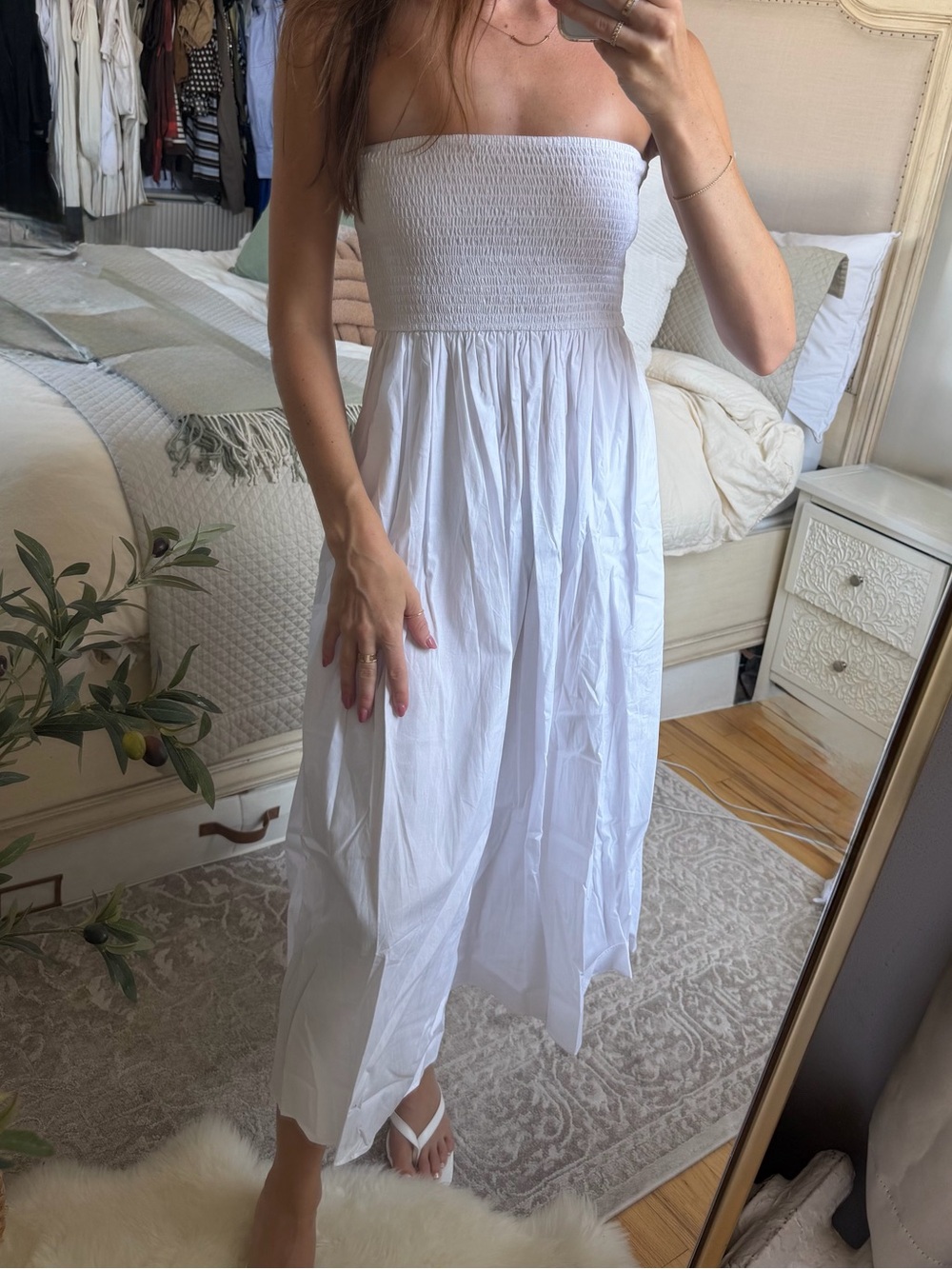 SOLID & STRIPED White Smocked Waist Maxi Skirt - Picture 3 of 4